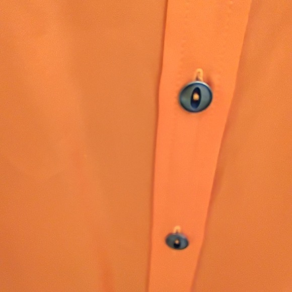 LAUREN Ralph Lauren Orange Viscose Shirt Dress Size 8 Button Front and Cuffs - Picture 10 of 10